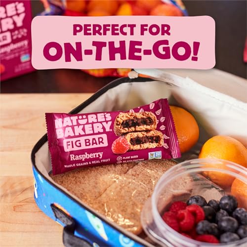 Image of Nature's Bakery Whole Wheat Fig Bars, Raspberry, Real Fruit, Vegan, Non-GMO, Snack bar, 6 Count (Pack of 6)
