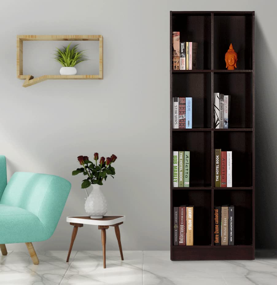 Image of DeckUp Meritus-S 4-Shelf Engineered Wood Book Shelf and Display Unit (Dark Wenge, Matte Finish)