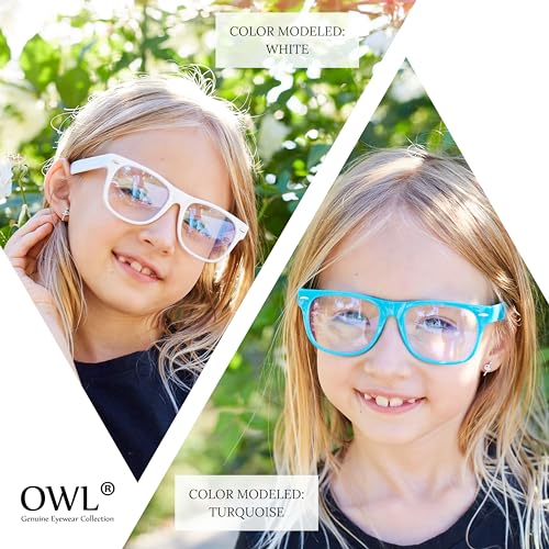 OWL Childrens Blue Light Blocking Glasses Clear Lens, Kids Fake Fashion Glasses, Toddler Screen Time Non Prescription Glasses4
