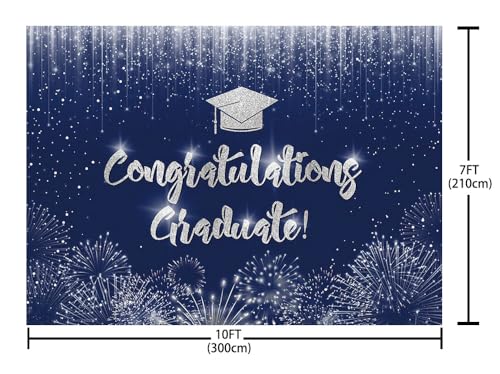 Fondo fotográfico graduación 10x7ft azul plata miniatura 5