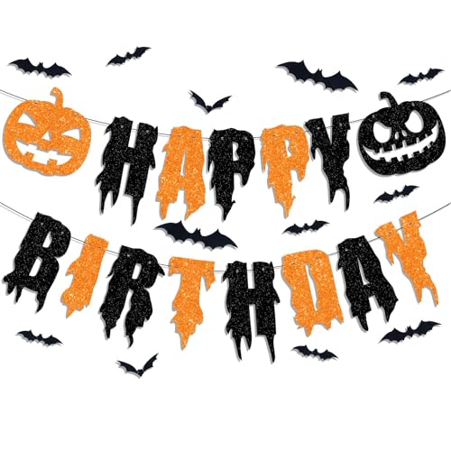 Kit anniversaire Halloween paillettes chic citrouille haut de gamme
