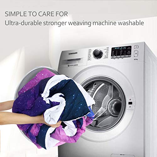 Blessliving-3-Piece-Space-Mermaid-Comforter-Set-with-Pillow-Shams-Bedding-Set-with-3D-Printed-Designs-Reversible-Comforter-TwinTwin-XL-Size-Bedding-Sets-Purple-Blue-Psychedelic-Galaxy 518JouBMUTL