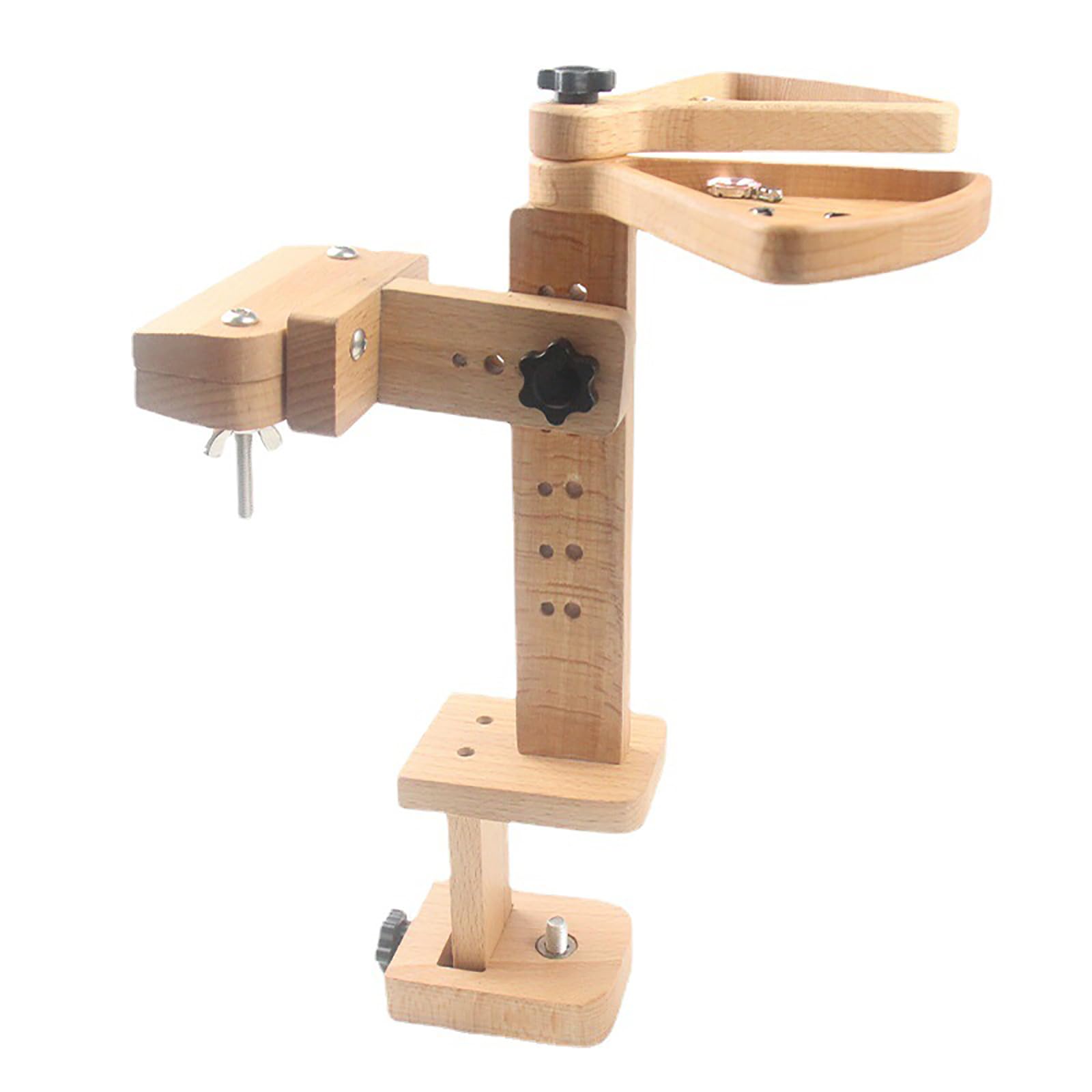 FAXIOAWA Telaio per Ricamo a Croce, Supporto per Ricamo a Telaio in Legno, Altezza Regolabile del palo Verticale, con 2 vassoi per Perline, per progetti di Cucito Artistico