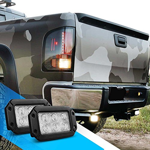 Image of Nilight 15029S-B 2PCS 18w Flush Mount Lights Spot Work Driving Bar Off Road Led Jeep Truck Tacoma Bumper ATV UTV,2 Years Warranty