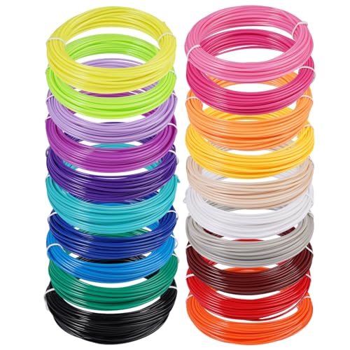 KineticKraft Filamentos Lapiz 3d,20 Colores,10M Cada Uno,Total 200M,1.75mm Pla Colores,Filamento Boligrafo 3d,para Mayoría de 3D Plumas e 3D Impresoras,Impresión Fluida (Boli 3D no Incluido)