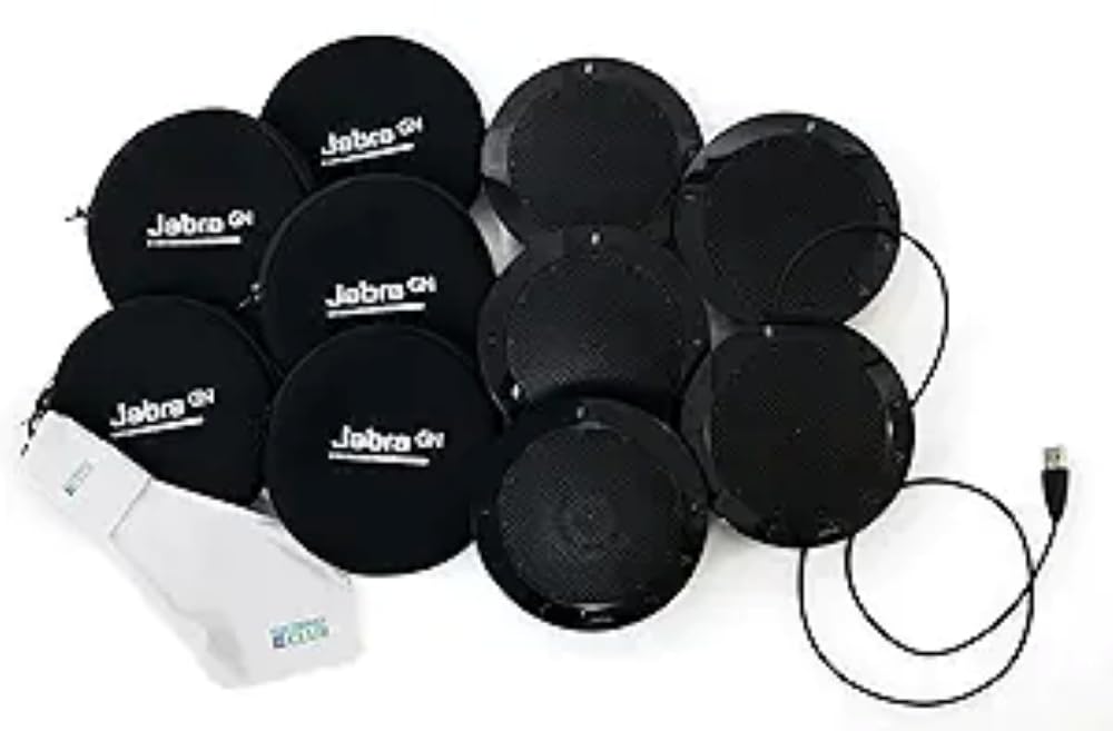 JabraSpeak 410 | 5-Pack USB Speakers – Portable Conference Speaker and Microphone Bundle for Meetings, Conference Rooms, and Remote Work | Speakerphone and Computer Speakers with Microphone