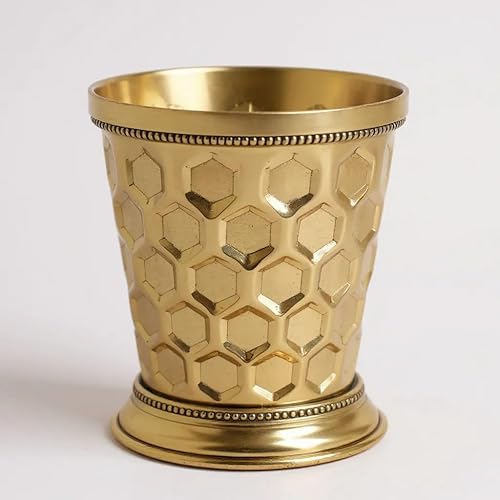 Tazas de julep de menta para cóctel Bourbon Moscow Mule Classic con borde de cuentas, hechas por Soild Brass Capacity-12 onzas (diamante, 1)