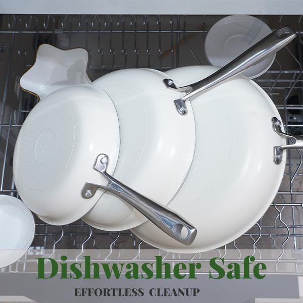 Miniatura 5 de Sartenes antiadherentes de cerámica Skillet, sartén grande antiadherente de 11 pulgadas para cocina, sin PFOA PTFE PFAs