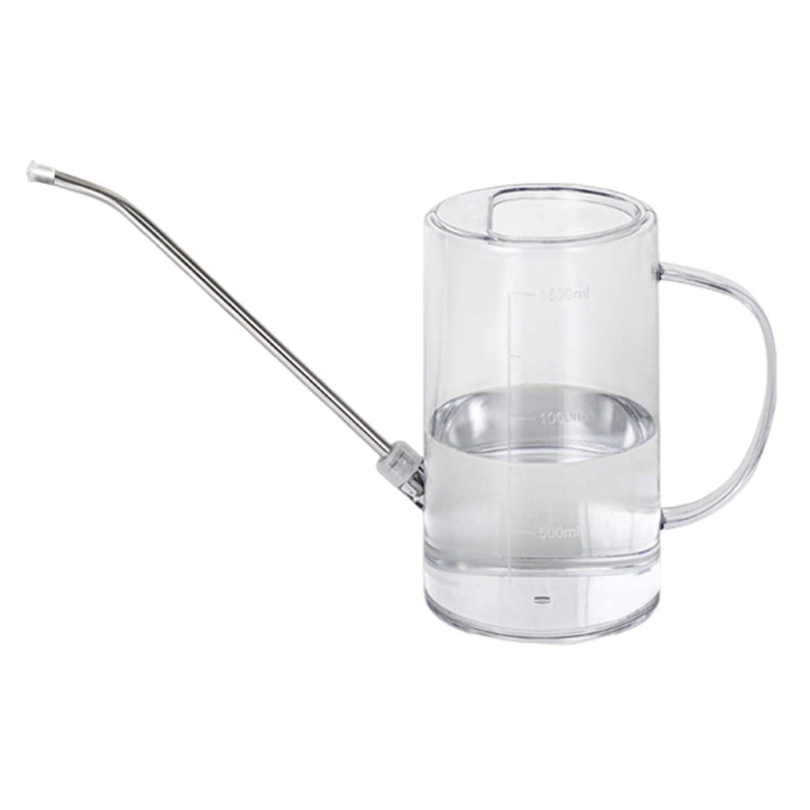 SpirWoRchlan 1.5L Watering Can - Outdoor & Indoor Watering Can with Detachable Sprinkler Rose Head, Long Spout Water Can for Houseplants & Garden Plants - Strong Plastic Watering Can With Rose Clear