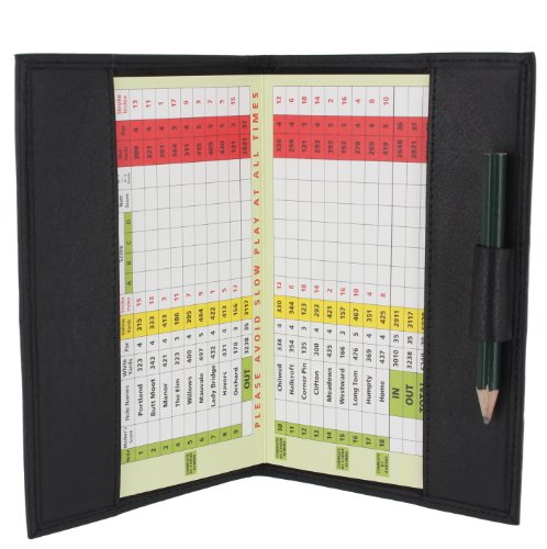 Soft Leather Golf Scorecard Holder 2315 Black