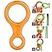 Descender,35KN Figure 8 Aluminum Alloy Descender for Rappelling Belaying Rock Climbing (Orange)