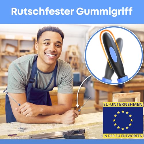 EffektWerk - Nadelfeilenset - 6-tlg für Holz, Metall, Kunststoff und Schmuck - 150x3mm - Kleine Runde, Halbrunde, Vierkant-, Dreieck-, Flach- und Spitzfeilen