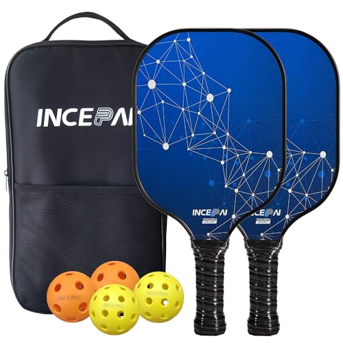 Pickleball Paddles, USAPA-Compliant Fiberglass Paddle Set of 2, Lightweight Pickleball Paddles Set ?for Men Women,Includes 4 Balls,1Bag and 2 Pickleball Paddle, Suitable for Indoor/Outdoor Sports