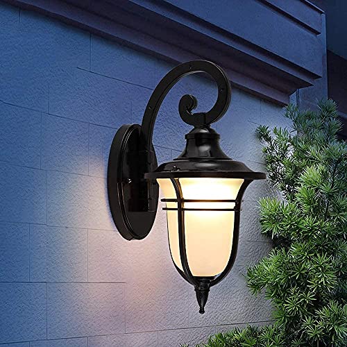 Applique murale extérieure en verre noir de 36 cm étanche IP65 pour jardin