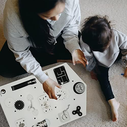 Wooden Busy Montessori Learning Board - Early Education Activity Game Board for Toddlers, Great Secret Santa Gifts for Girls or for Boys.