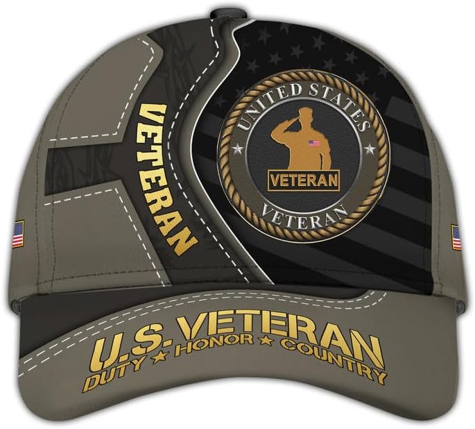 Veteran Hat – Patriotic Baseball Cap, Military Veteran Hat, Adjustable Tactical Cap, Veterans Day Gift, Bald Eagle Design
