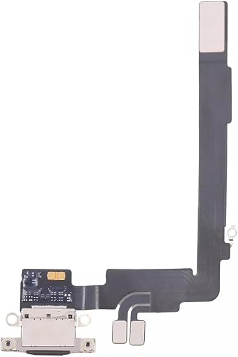 Charging Port Board Dock Connector Socket Module Flex Replacement Compatible with iPhone 16 Pro Max Black