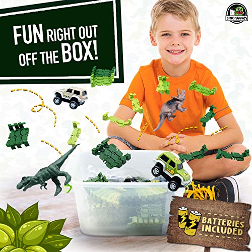 Dinosaur Toys Track For Boys and Girls - STEM Toys Activities for Kids - Build An Adventure Race Car Track Set Learning Toy - Best Dinosaur Gifts For Boys, Girls and Toddlers Ages 3, 4, 5, 6, 7, 8, 9+ - Thumbnail 4