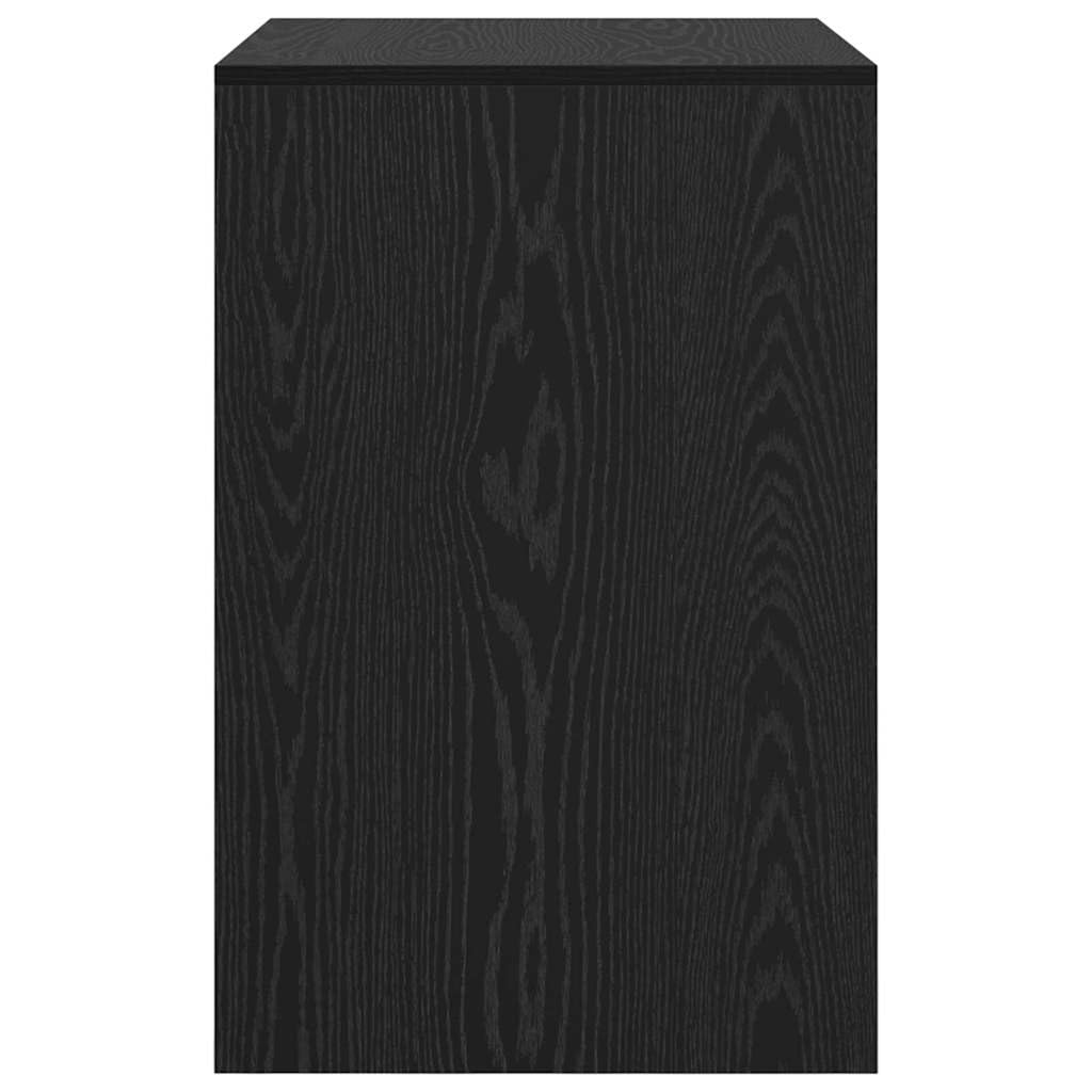 Scrivania nera effetto rovere, 70 x 50 x 76 cm, in legno, compatta, per ufficio, casa, gaming, laptop, segretaria, con ripiano e spazio di archiviazione, salvaspazio, ergonomica