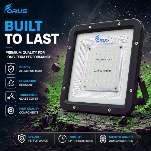 Image of Forus 50W Green Color Flood Light Outdoor LED Waterproof Decorative Focus Lamp for Home Garden Events Security Terrace Landscape Pathway Building Festival Stage Party Celebration Lighting - 1 Pc