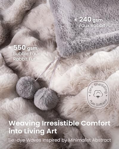 Image of Bearhug Heated Blanket Full Size 77 inchx 84 inch, Luxurious Faux Rabbit Fur Dual-Sided Electric Blankets, 10 Heat Settings Heated Throw, 9 Hour Auto Shut-Off, Machine Washable,Gift-Ready Elegant Packaging