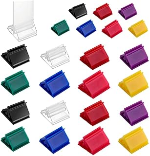 ASTER 24 PCS Acrylic Place Card Holders,Clear Game Card Stands, Small Wedding Table Place Cards Holder Table Sign Stands for Wedding Cards, Photos,Memos,Pictures Display (0.75×0.75 in)