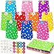 rokrist 50 Stück Papiertüten, Bunte Geschenktüten mit 66 Aufkleberfür, Bunte Kraftpapier Partytüten, für Weihnachten Partys, Hochzeiten, Geburtstag, Feiern, Süßigkeiten, DIY