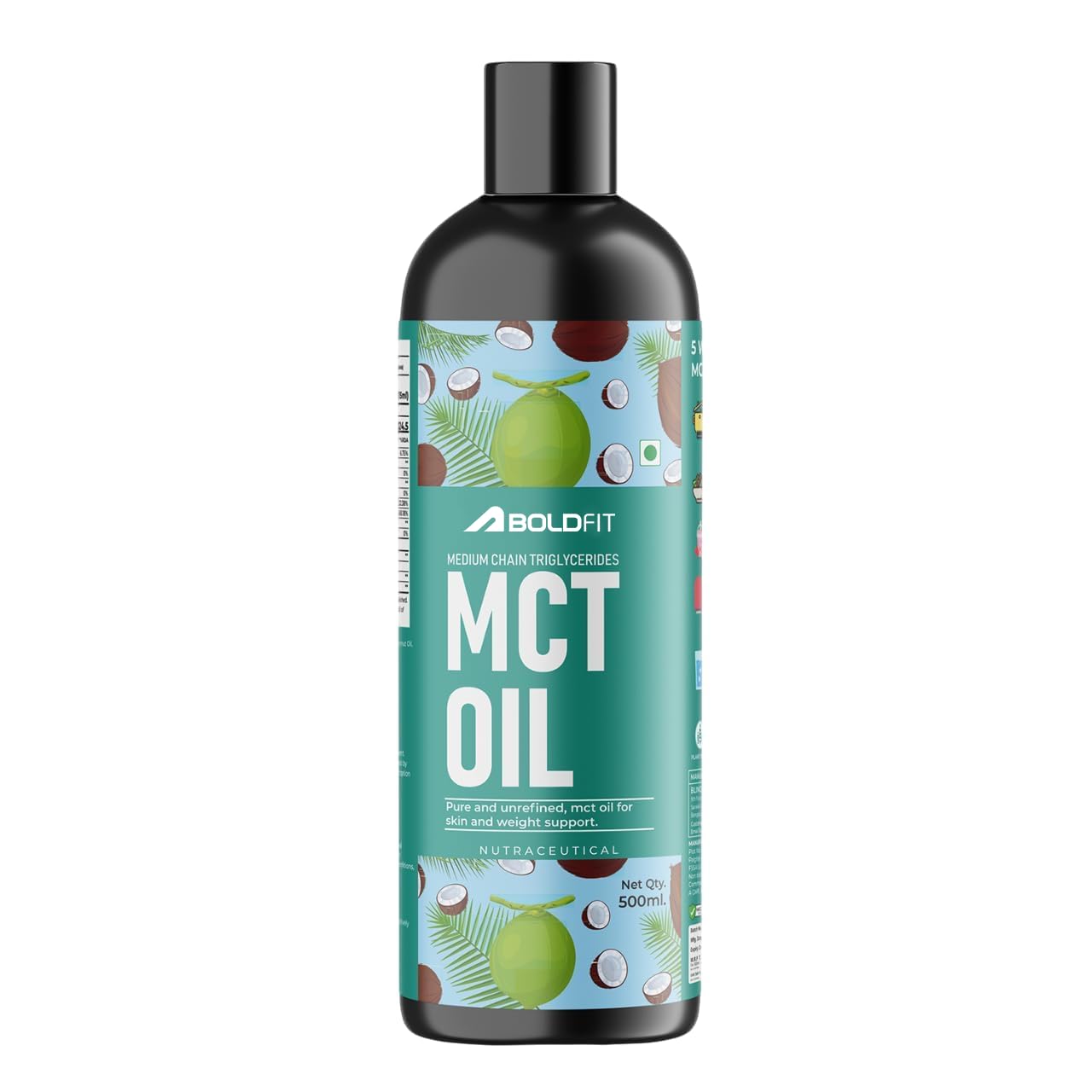 Boldfit MCT Coconut Oil Keto & Paleo Friendly Vegetarian Oil with C8 MCT Coconut Oil for Skin & Weight Support, Brain Health and Energy Support for the Body.- 500ml-picture-19