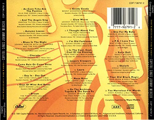Too Marvelous: Capitol Sings Johnny Mercer [Audio CD]