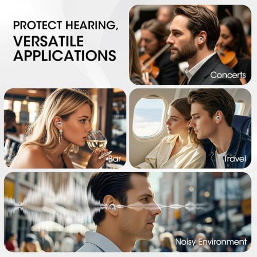 Image of Noise Cancelling Ear Plugs for Sleeping, Reusable Silicone Ear Plugs for Noise Reduction, Soft Hearing Protection with 8 Ear Tips for Concerts, Work, Shooting, and Travel (Porcelain White)
