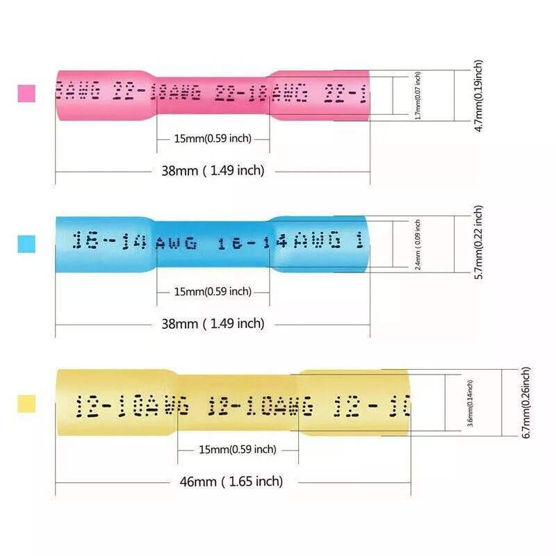 270 Pcs of Heat Shrink Butt Wire Connectors Spade Crimp Terminals Kits