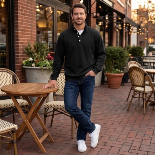 Mens Henley Shirts Long Sleeve Big and Tall Button Shirts Y2k Workout - image 7