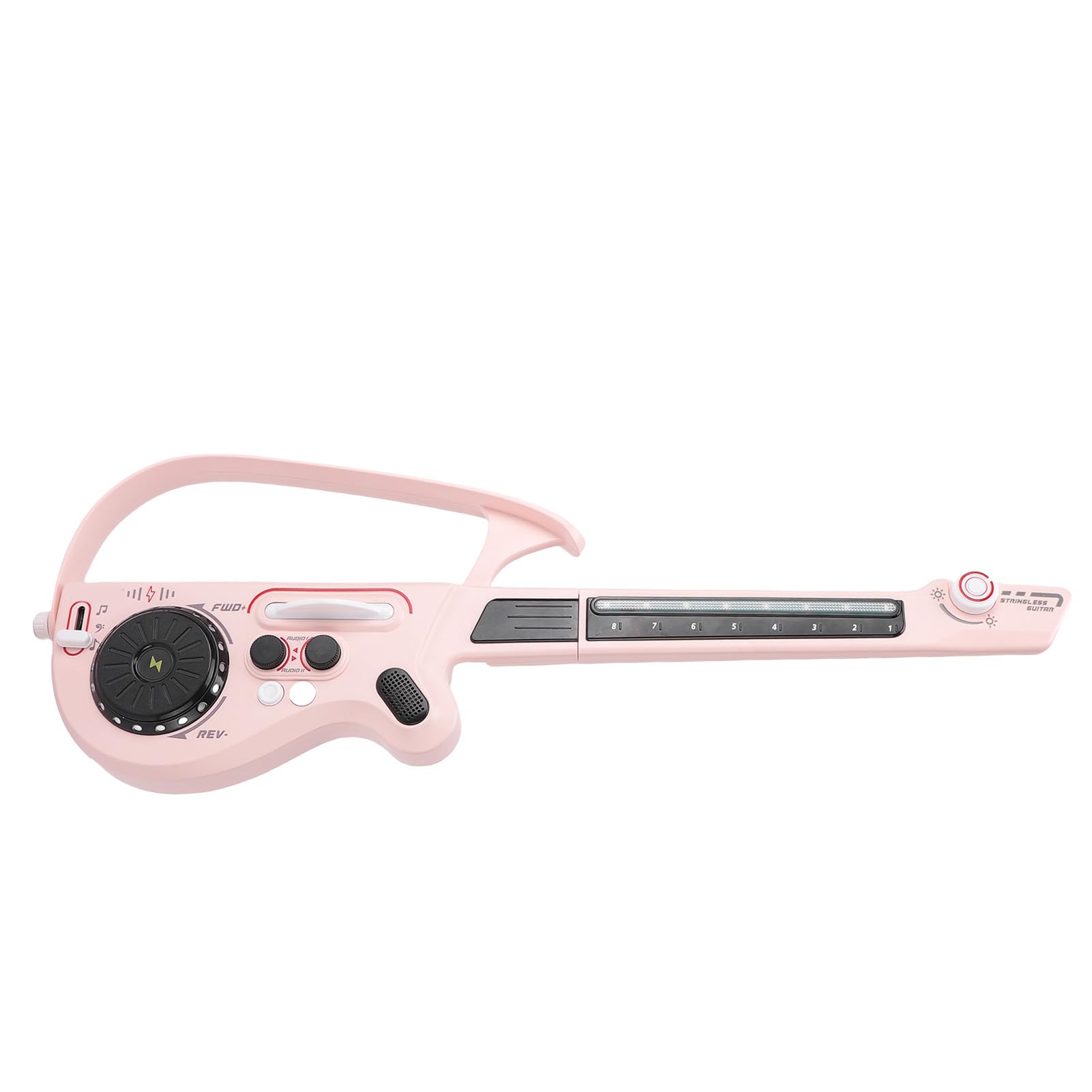 XUMIUZIY Giocattolo per Chitarra Senza Corde per Bambini | Chitarra Elettrica Pieghevole Multifunzionale Bluetooth per i più Piccoli (PINK)