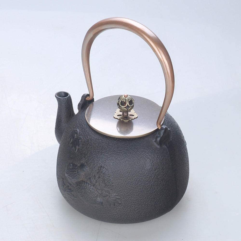 Tetera Tetera De Hierro Fundido De 1300ML, Tetera De Hierro Fundido, Tetera Gruesa, Cubierta De Tetera De Cobre Tetera Hierro Fundido