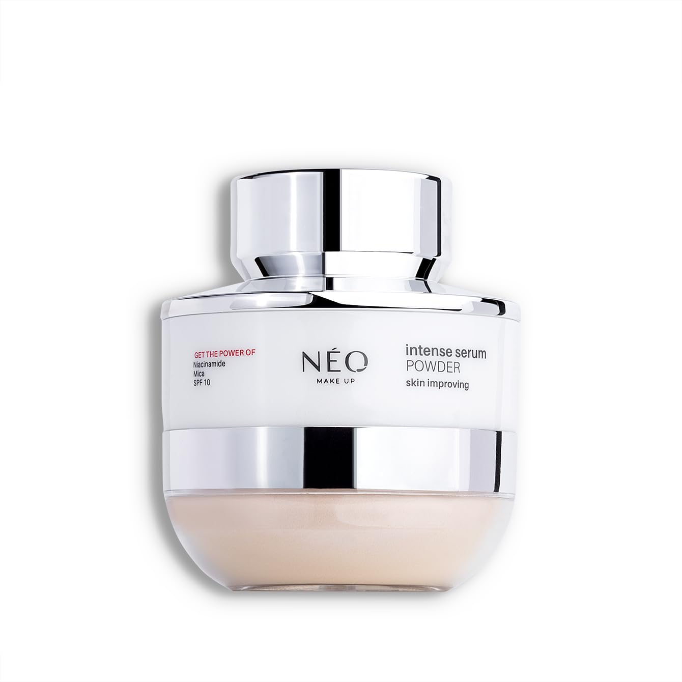 NEO MAKE UP Satynowy Puder Sypki Transparentny 10g – Bez Talku, Z Tapioką i Niacynamidem, SPF 10, Soft Focus, 98% Składników Naturalnych, Wegański, Rozświetlająco-Wygładzający