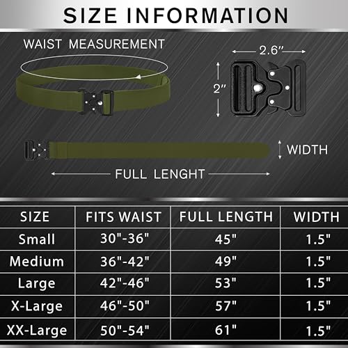 Image of TECEUM Tactical Belt - Heavy-Duty & Quick Release - Military, Work, Rigger, Duty & Utility Belt for Men