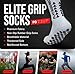 Playing Direct Grip Socks - Anti Slip Sports Socks for Soccer Football Basketball Running Yoga Hiking for Men and Women with Anti Blister Pads - (White, Large)