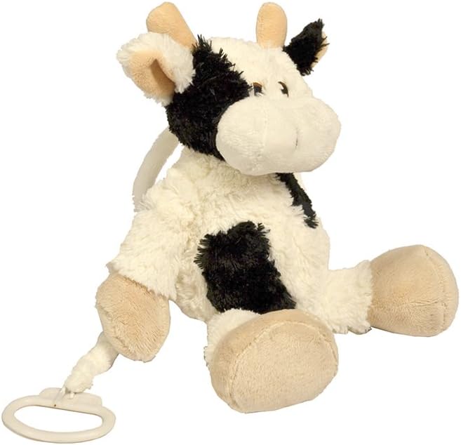 Baberoo Softest Stuffed Animal Plush Toy Cow Musical Soother for Babies and Children, 10 Inches