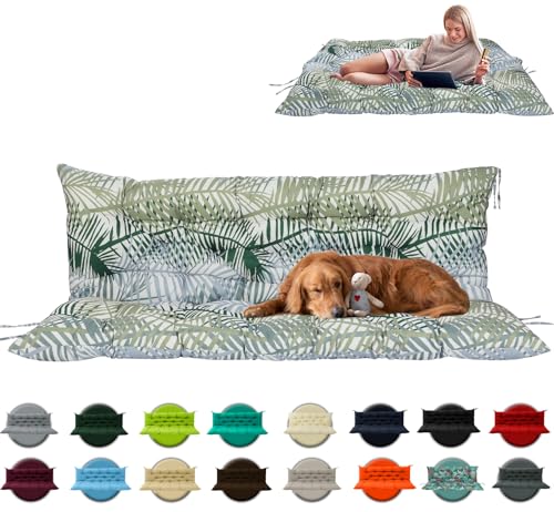 Porch Swing Replacement Cushion for 3 Seat - Outdoor Waterproof Patio Furniture loveseat Cushions with Backrest - Thicken 4''Garden Bench Furniture (Hawaii, Patio Cushions 40x60in)