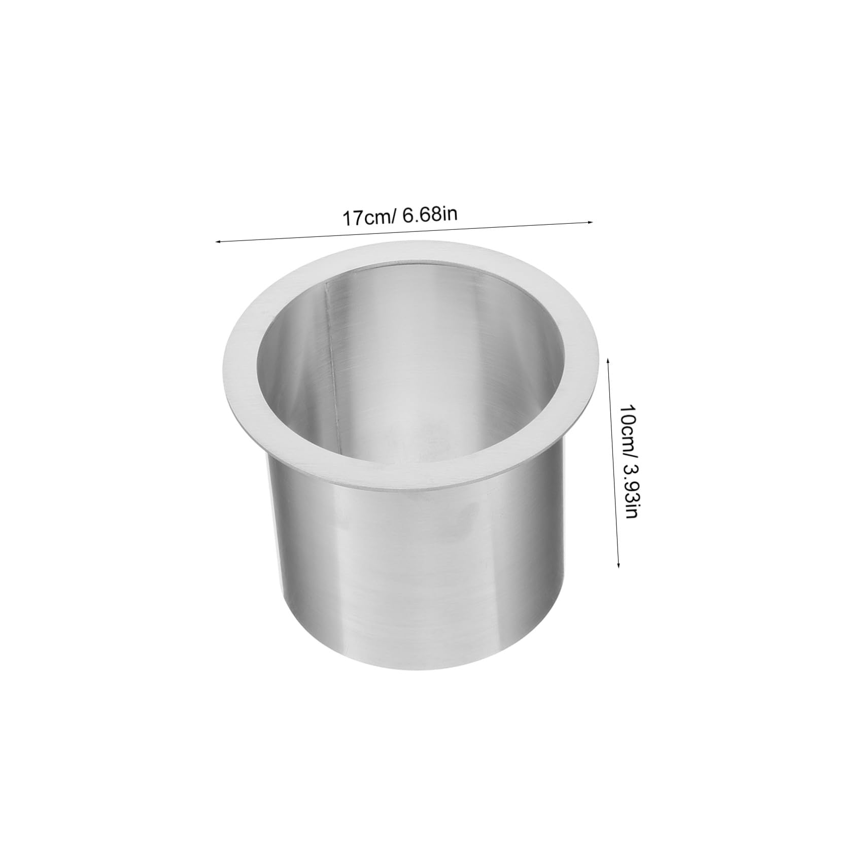 OUNONA Poubelle Encastrée Inox Ronde 304 pour Comptoir, Argenté | Passe-déchets Intégré au Comptoir, Œillet Rond en Métal Amovible, Usage Business