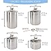 Stainless Steel Canister Set Storage Containers with Spoon - Clear See-Thru Glass Top Lids - For the Kitchen Pantry Organization, Coffee, Dry Food, Tea, Sugar, Cereal & Pantry Storage (4 Piece Small)