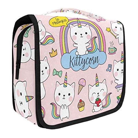 senya Hanging Travel Toiletry Bag Kit Makeup Case Cosmetics Organizer for Men Women unicorn cat Cover