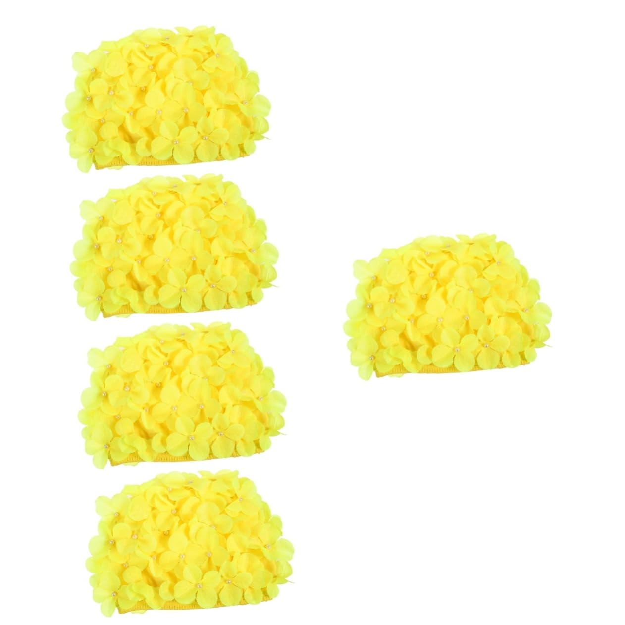 BESPORTBLE 5 Pièces Bonnet de Bain Fleuri Bonnets de Bain pour Les Cheveux Grand Bonnet de Bain Bonnet de Natation Femme Adulte pour Cheveux Longs Polyester
