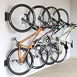 monTEK Swivel Bike Wall Mount – Space-Saving Vertical Bike Rack, Heavy-Duty Garage Bike Hanger, Sturdy Storage Hook Holds Up to 66lbs, Easy to Install, Grey, 4 Pack