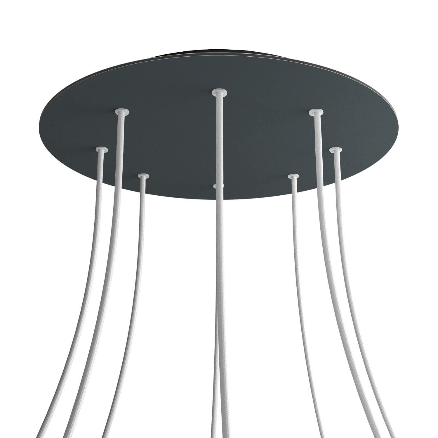 Creative Cables Lampenbaldachin Quadratisch XXL – 400 Mm, Mit 2 Loch + 4 Seitenlöchern, Farbe: Zartes Grün/Weiß