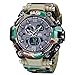 KaloryWee Montre De Chronographe Camouflage Etanche Sport Analogique pour Homme Montre-Bracelet Militaire Pas Cher Digitale Multifonctionnel Alarme Lumière LED Calendrier Cadeau