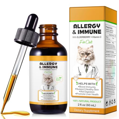 YIYOERYO Cat Itchy Skin Relief Antihistamine with Elderberry and Vitamin C 100% Natural Ingredients 60ml (1 PCS)