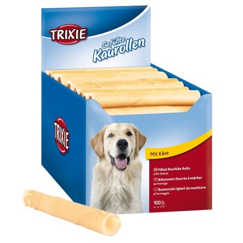 Rollen Kauwurzeln gefüllt im lachs, 12 cm, 35 g für Hunde