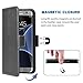 WWAAYSSXA Phone Case for Samsung Galaxy S7 Edge Folio Flip Wallet Case,PU Leather Credit Card Holder Slots Heavy Duty Full Body Protection Kickstand Protective Phone Cover s7edge S 7 Plus Black