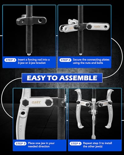 Orion Motor Tech MPN1PULSS04-00 Gear Puller Set, Cr-V Steel 3 Inch 4 Inch 6 Inch 8 Inch Bearing Puller Kit thumb #4